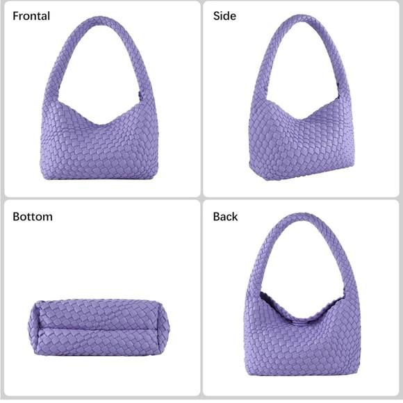 Woven Handbag for Woman Vegan Leather Shoulder bag and Purse - Picture 3 of 7